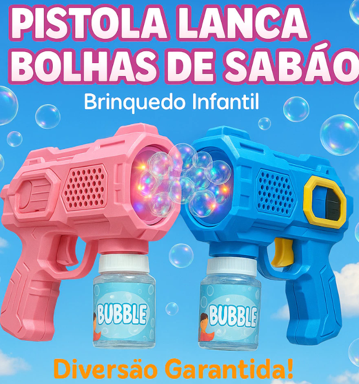 Lança Bolhas de Sabão com Luz: Brinquedo Infantil Interativo que Encanta, Diverte e Vira o Destaque das Brincadeiras